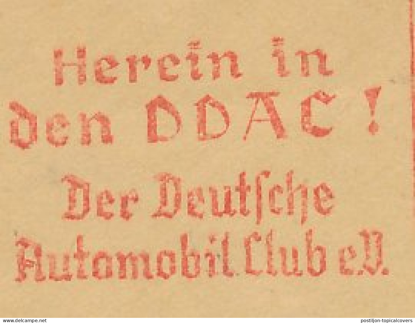 Meter Cover Deutsche Reichspost / Germany 1937 Yhe German Automobile Club - Auto's