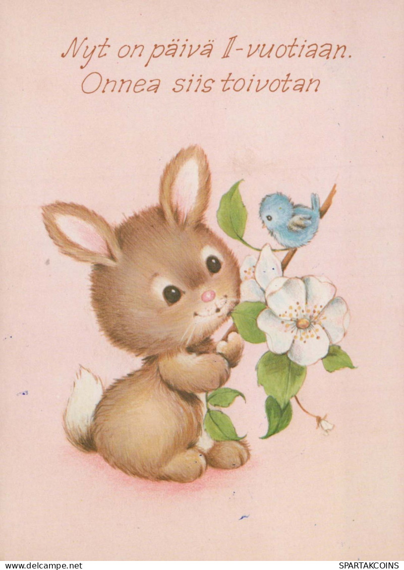 KANINCHEN Tier Vintage Ansichtskarte Postkarte CPSM #PBR078.DE - Andere & Zonder Classificatie
