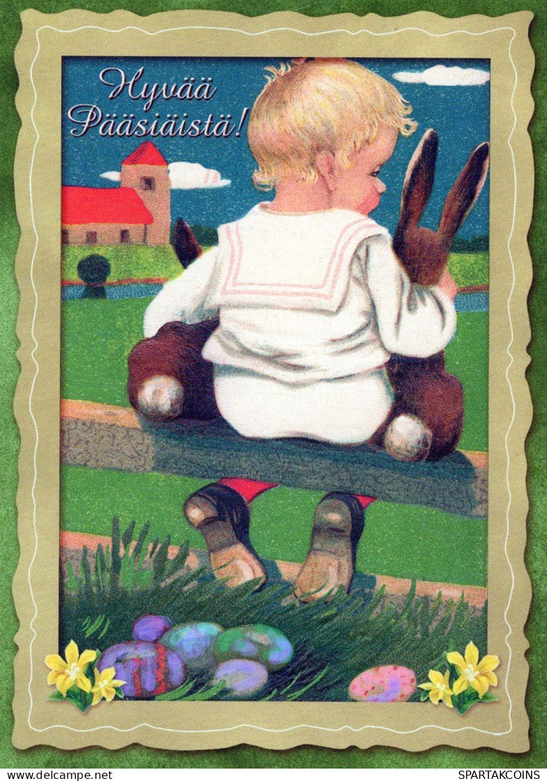 OSTERN KINDER EI Vintage Ansichtskarte Postkarte CPSM #PBO274.DE - Pascua