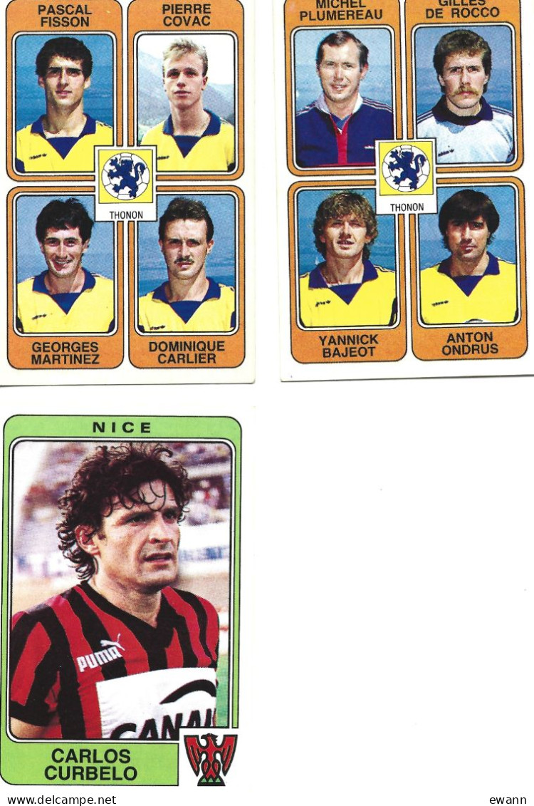 3 Images Panini 1986 - Foot - Thonon, Nice (Carlos Curbelo) - Edition Française