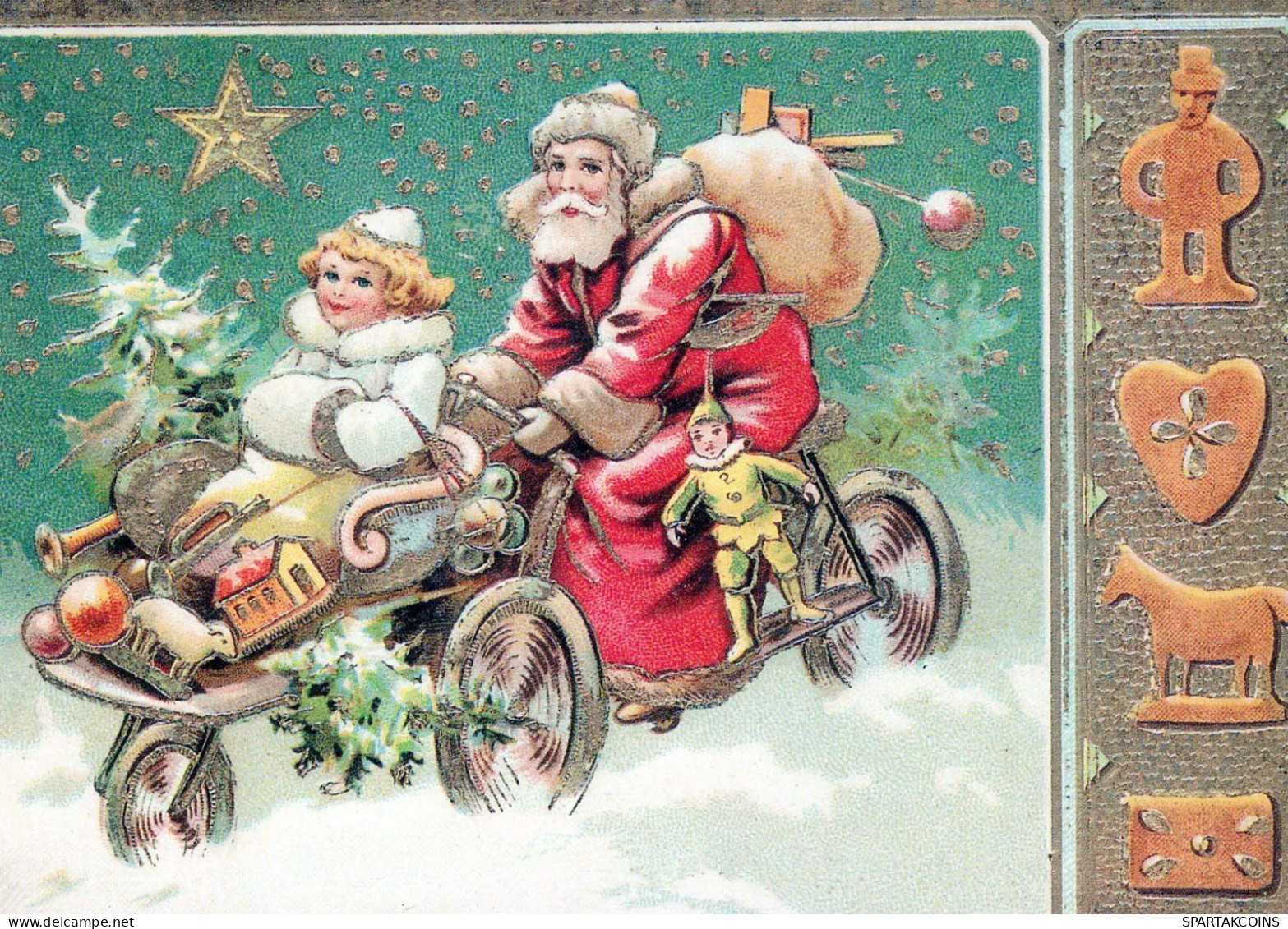 WEIHNACHTSMANN SANTA CLAUS Neujahr Weihnachten Vintage Ansichtskarte Postkarte CPSM #PBB100.DE - Santa Claus