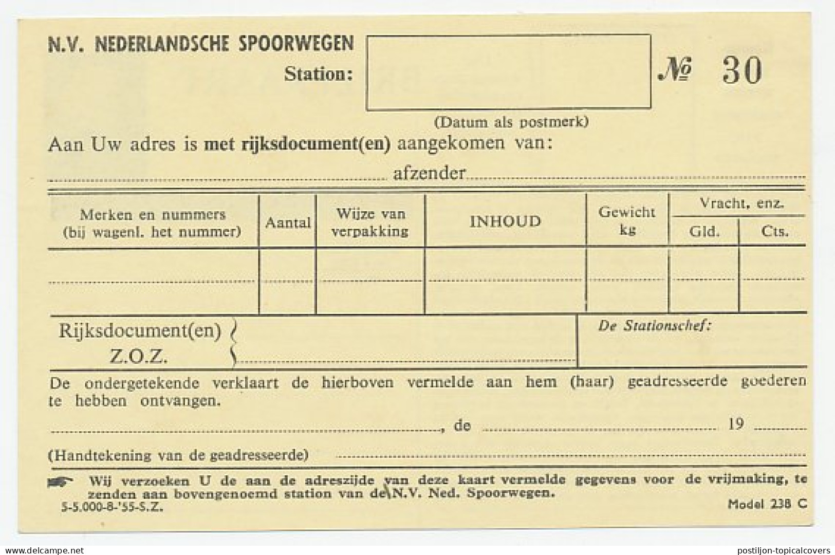 Spoorwegbriefkaart G. NS315 G - Ganzsachen