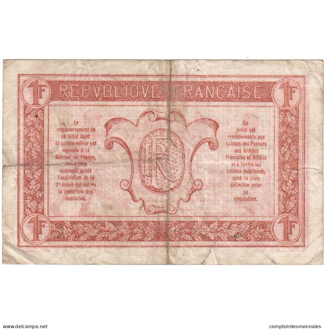 France, 1 Franc, 1917, O.723.632, TB+ - 1917-1919 Trésorerie Aux Armées