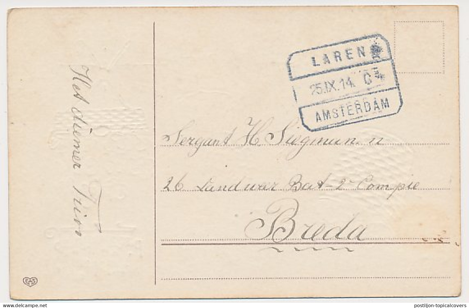 Treinblokstempel : Laren - Amsterdam C 1914  - Unclassified