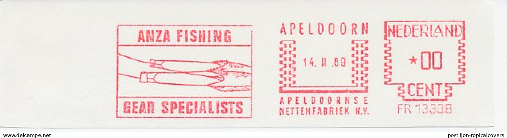 Proof / Test Meter Strip Netherlands 1989 Fishing Gear - Fishes
