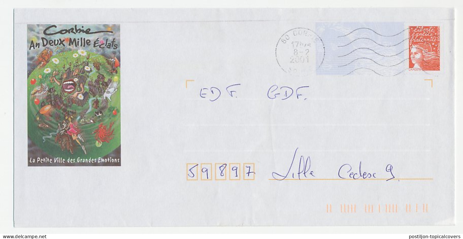 Postal Stationery / PAP France 2001 Abbey Corbie - Millenium - Unclassified