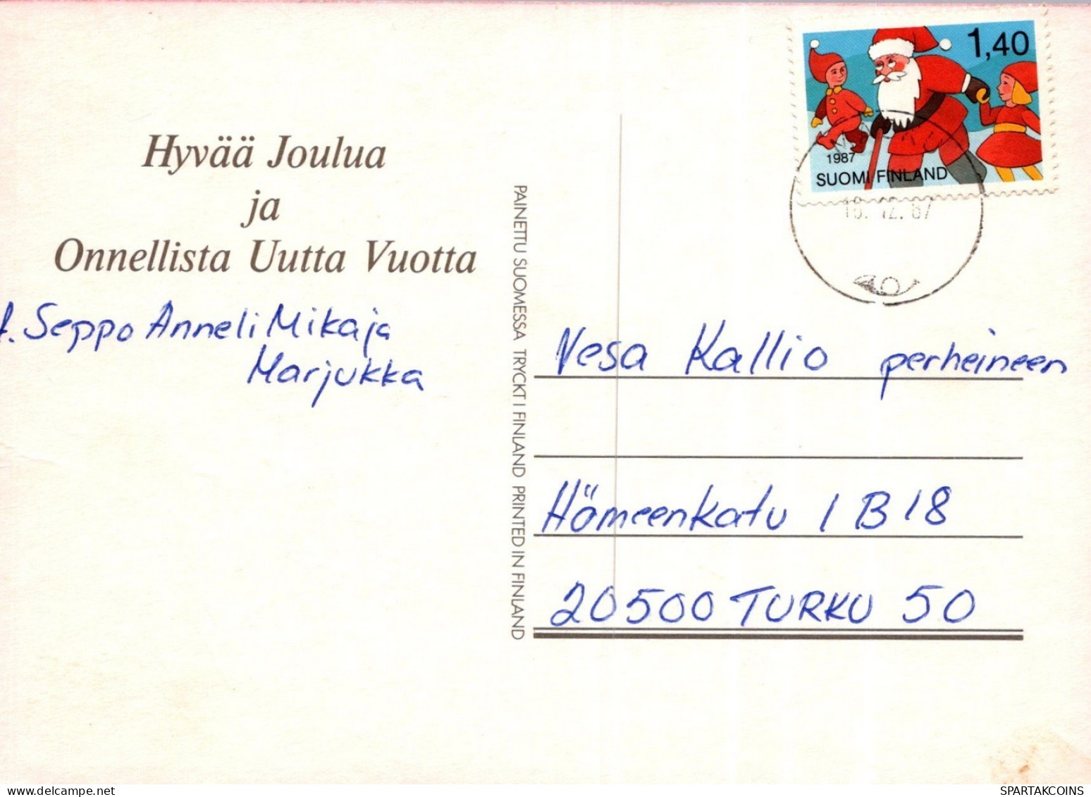 WEIHNACHTSMANN SANTA CLAUS ENGEL WEIHNACHTSFERIEN Vintage Postkarte CPSM #PAK139.DE - Kerstman