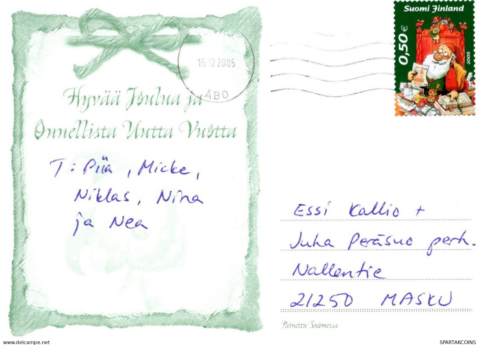 WEIHNACHTSMANN SANTA CLAUS WEIHNACHTSFERIEN Vintage Postkarte CPSM #PAJ578.DE - Kerstman