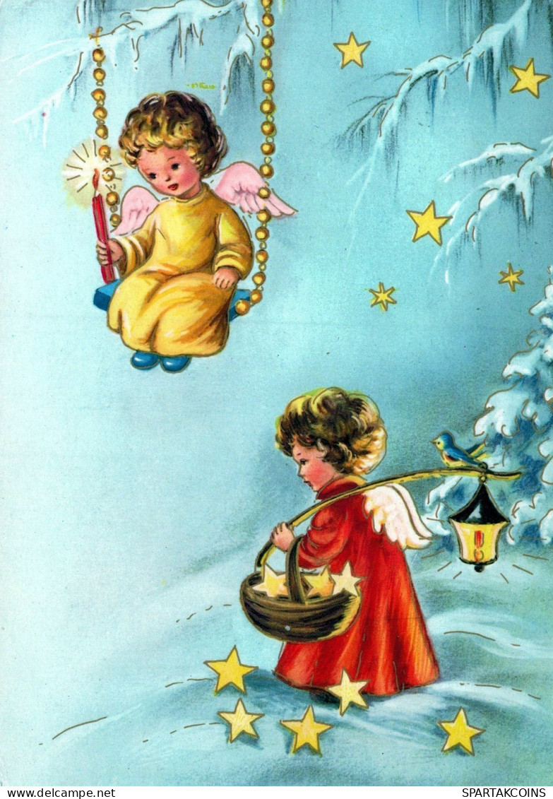 ENGEL WEIHNACHTSFERIEN Feiern & Feste Vintage Ansichtskarte Postkarte CPSM #PAH929.DE - Angeli