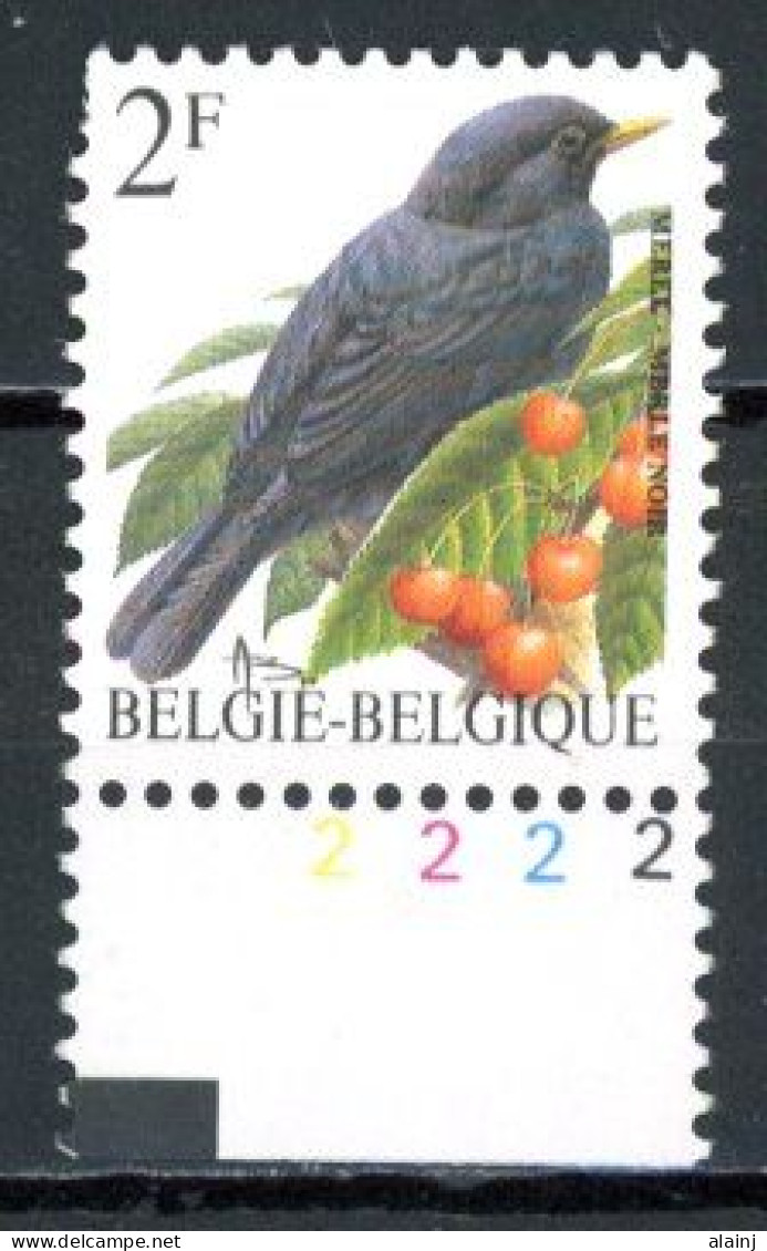 BE  2458  XX   ----  Oiseaux Buzin : Merle Nolir  --  N° De Planche 2 - 1991-2000