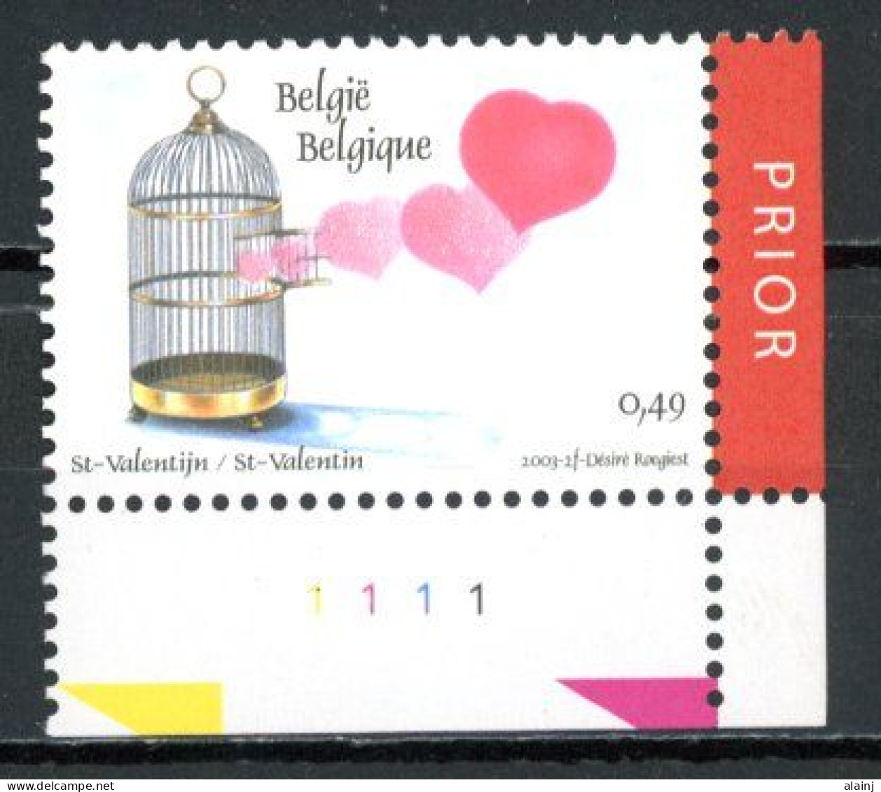 BE  3155  XX   ---- Saint Valentin   --  N° De Planche 1 - 2001-2010