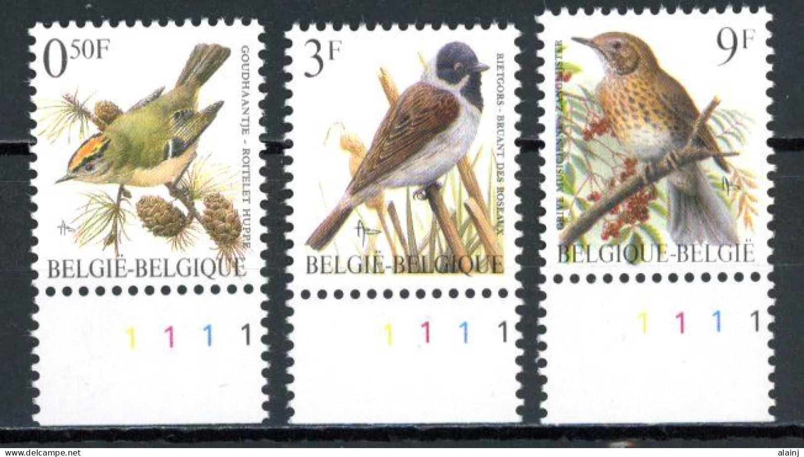 BE  2424 - 2426  XX   ----  Oiseaux Buzin   --  N° De Planche 1 - 1991-2000