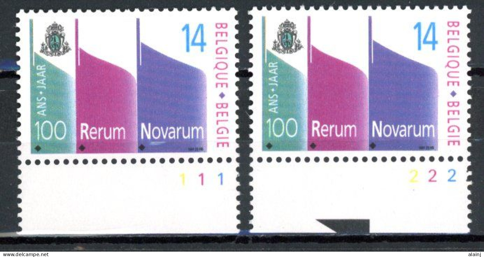 BE  2408  XX   ----  Rerum Novarum  --  N° De Planche 1 Et 2 - 1991-2000