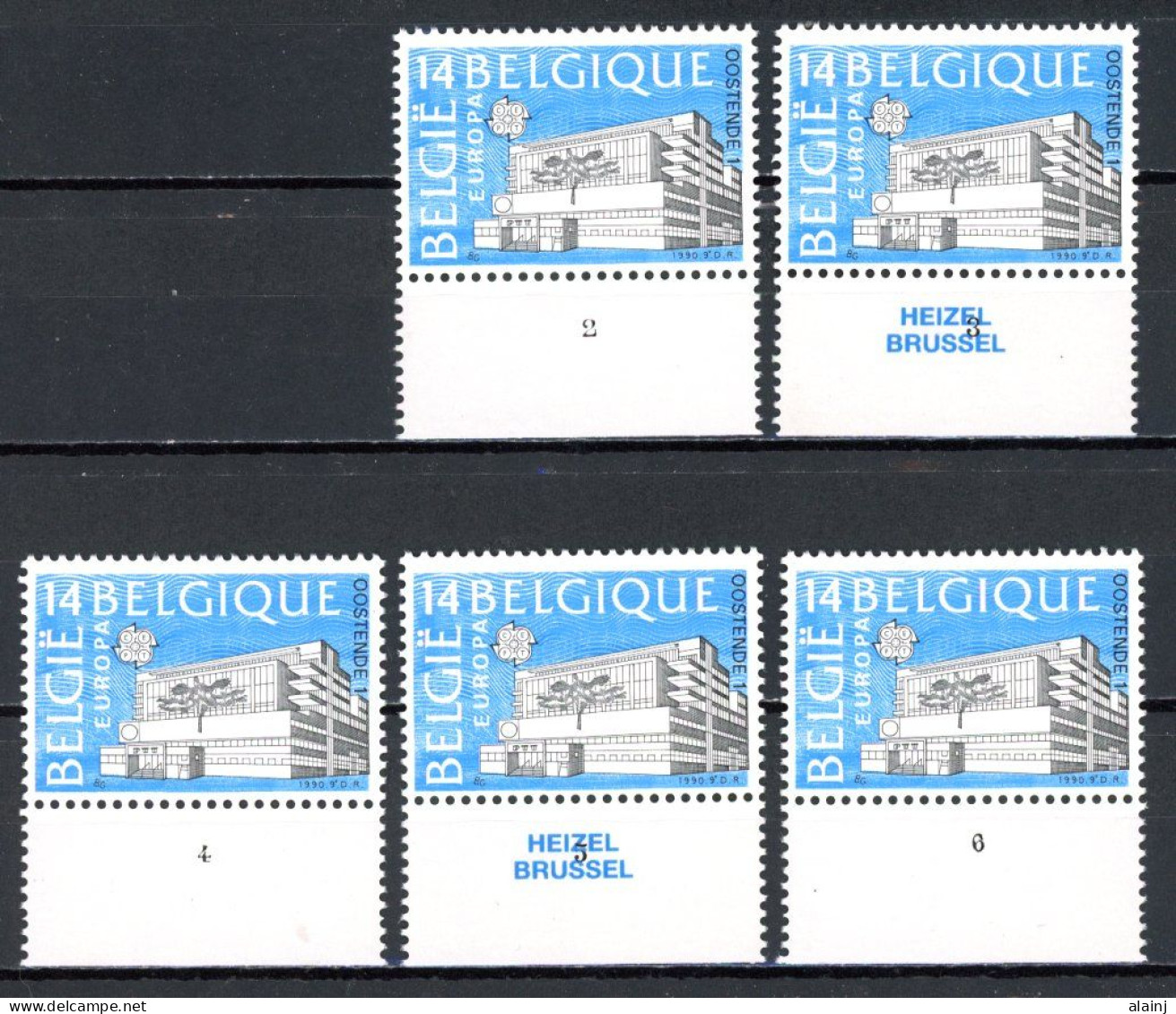 BE  2367  XX   ---- Europa : Bureaux De Poste  --  N° De Planche 2 à 6 - 1981-1990