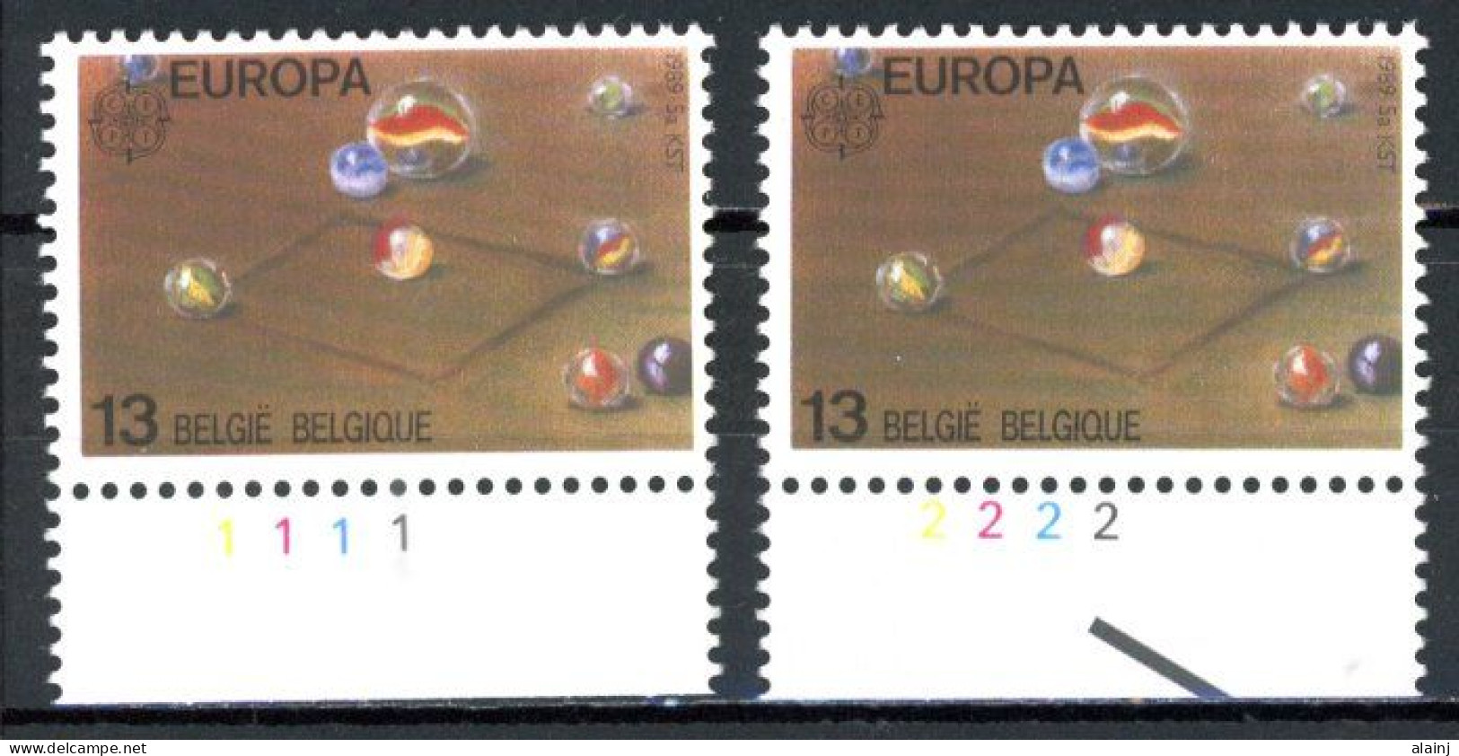 BE  2323  XX   ----  Europa : Jeux D'enfants  --  N° De Planche 1 Et 2 - 1981-1990