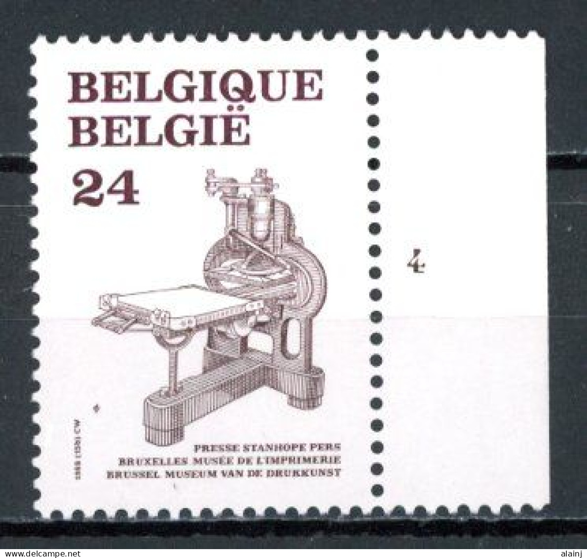 BE  2310  XX   ----  Imprimerie  --  N° De Planche 4 - 1981-1990