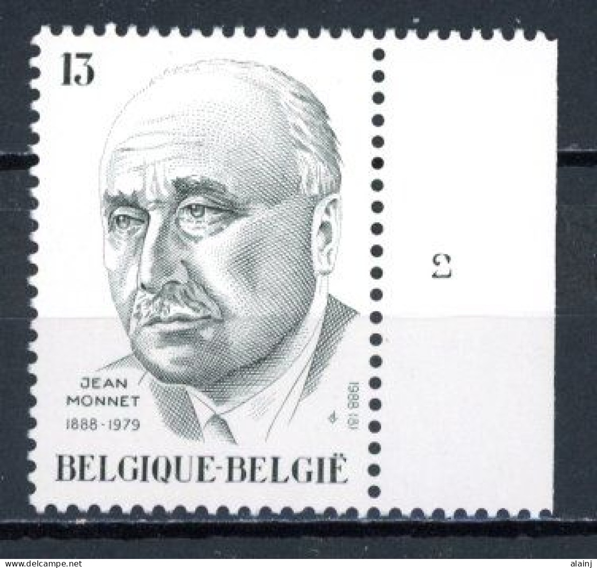 BE  2293 XX   ----  Jean Monnet  --  N° De Planche 2 - 1981-1990