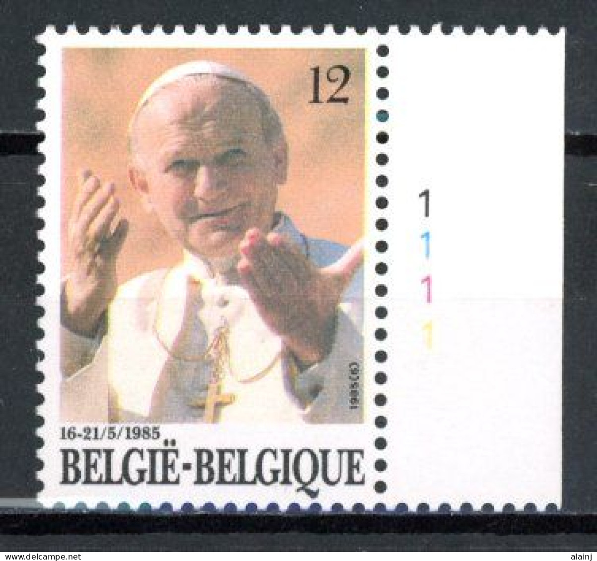 BE  2166  XX   ----  Visite Du Pape Jean-Paul II  --  N° De Planche 1 - 1981-1990