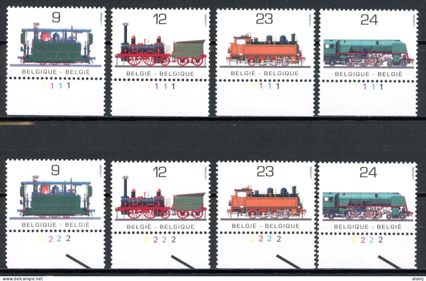 BE  2170 - 2173  XX   ----   Transports Publics : Chemin De Fer  --  N° De Planche 1 à 2  --  Complet - 1981-1990