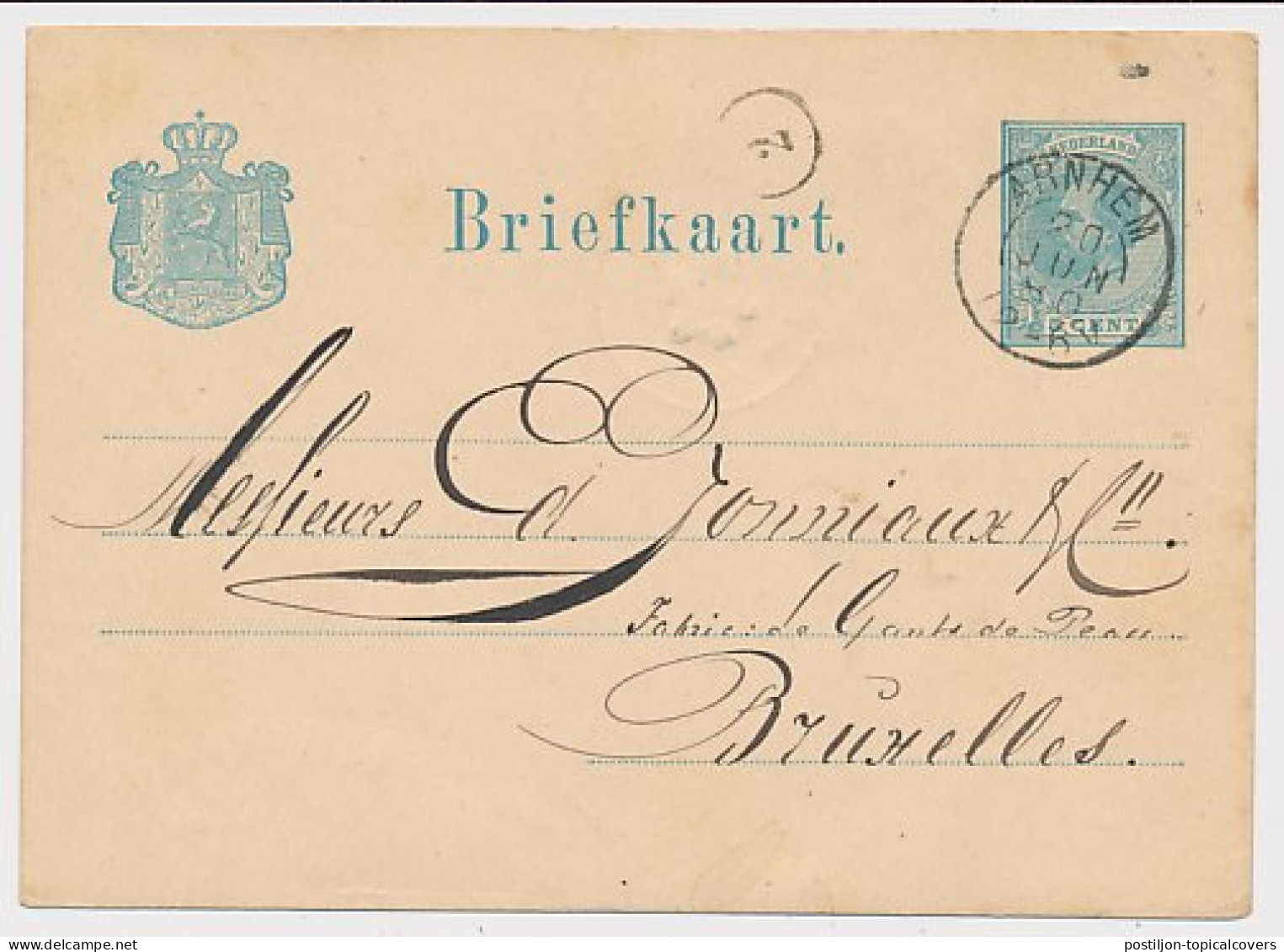 Briefkaart Arnhem 1880 - Fournisseurs De La Cour - Unclassified