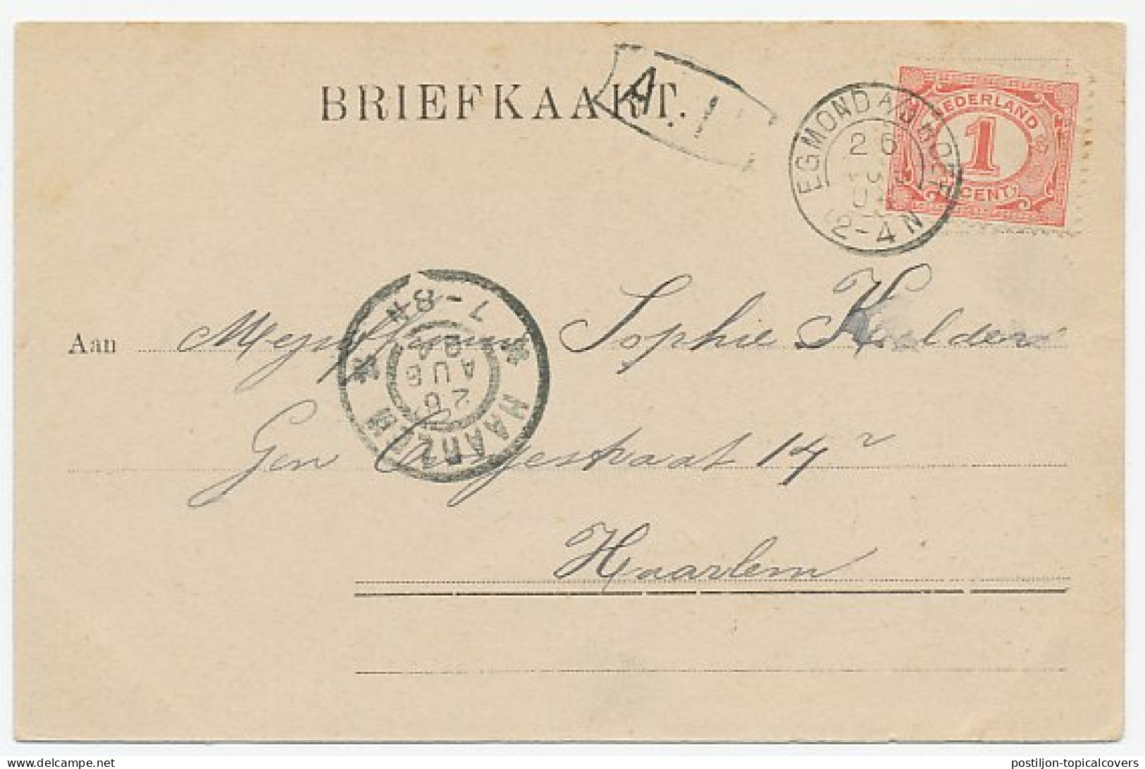 Kleinrondstempel Egmond A/D Hoef 1904 - Unclassified