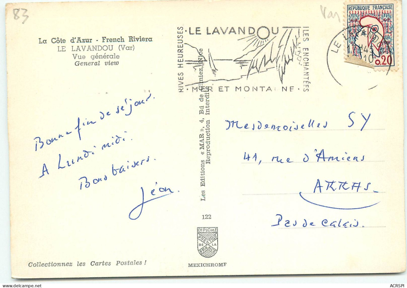 LE LAVANDOU  Vue Générale édition MAR  RR 1236 - Le Lavandou