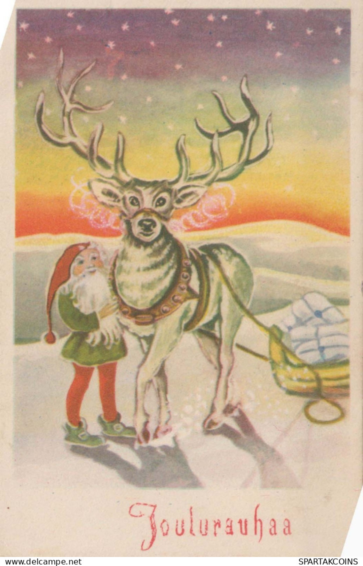 PAPÁ NOEL Feliz Año Navidad Vintage Tarjeta Postal CPSMPF #PKG325.ES - Santa Claus