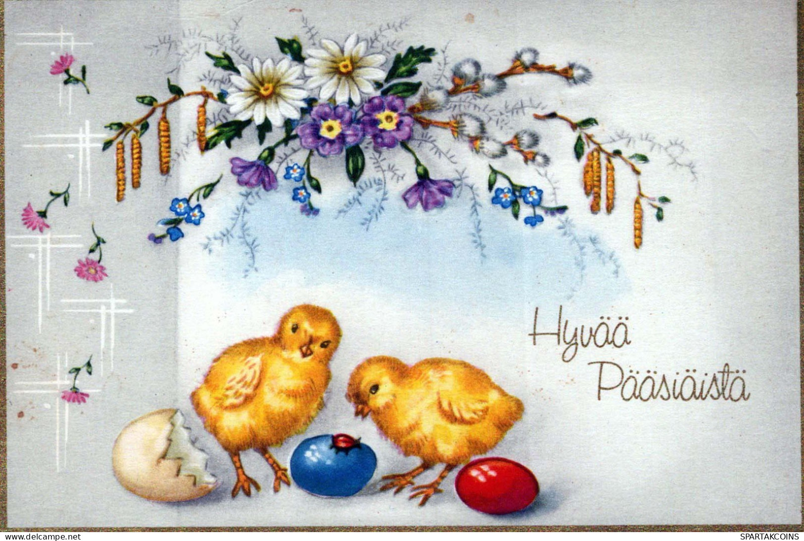 PASCUA POLLO HUEVO Vintage Tarjeta Postal CPA #PKE412.ES - Pâques