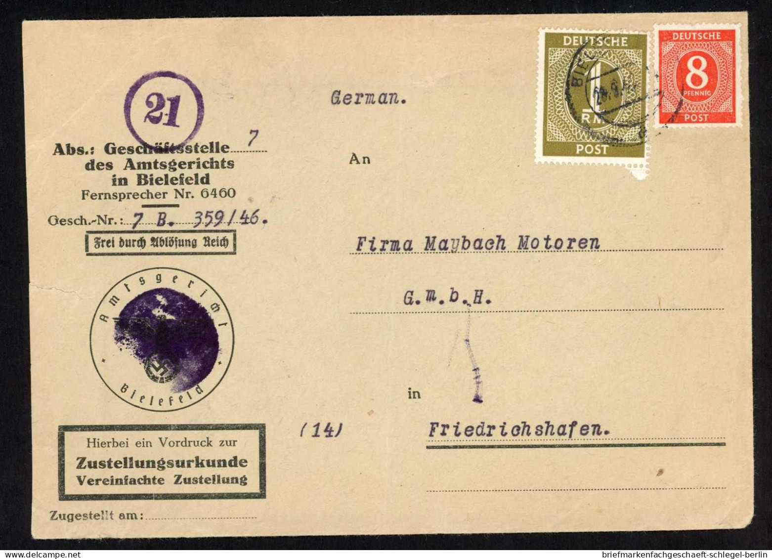 Gemeinschaftsausgaben, 1946, 917 + 937 U.a., Brief - Sonstige & Ohne Zuordnung