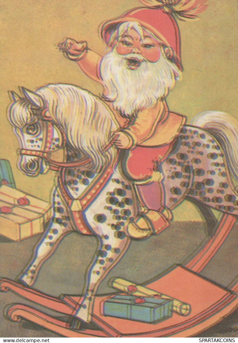 PAPÁ NOEL Feliz Año Navidad Vintage Tarjeta Postal CPSM #PBL160.ES - Santa Claus