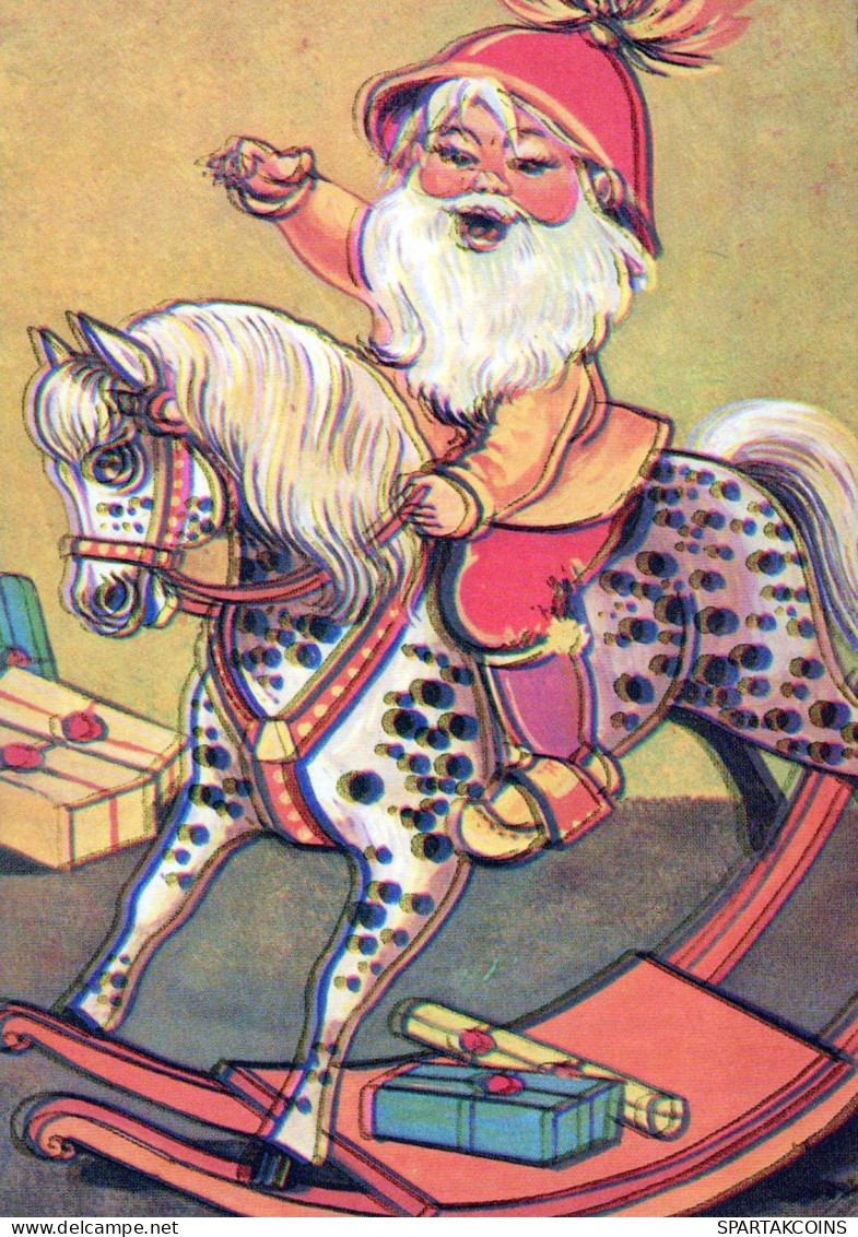 PAPÁ NOEL Feliz Año Navidad Vintage Tarjeta Postal CPSM #PBL160.ES - Kerstman