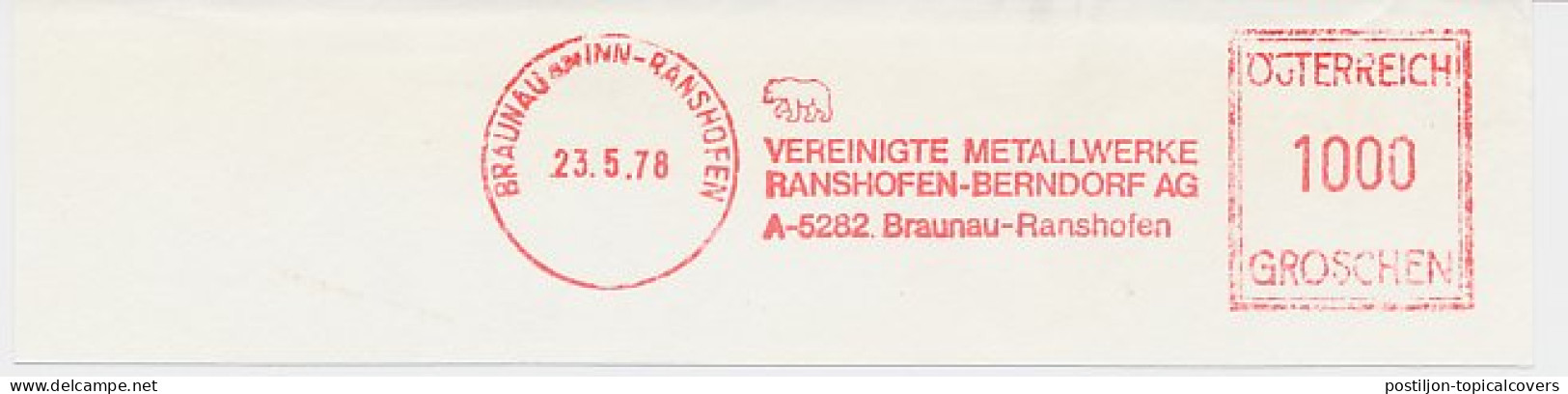 Meter Cut Austria 1978 Bear - Altri & Non Classificati