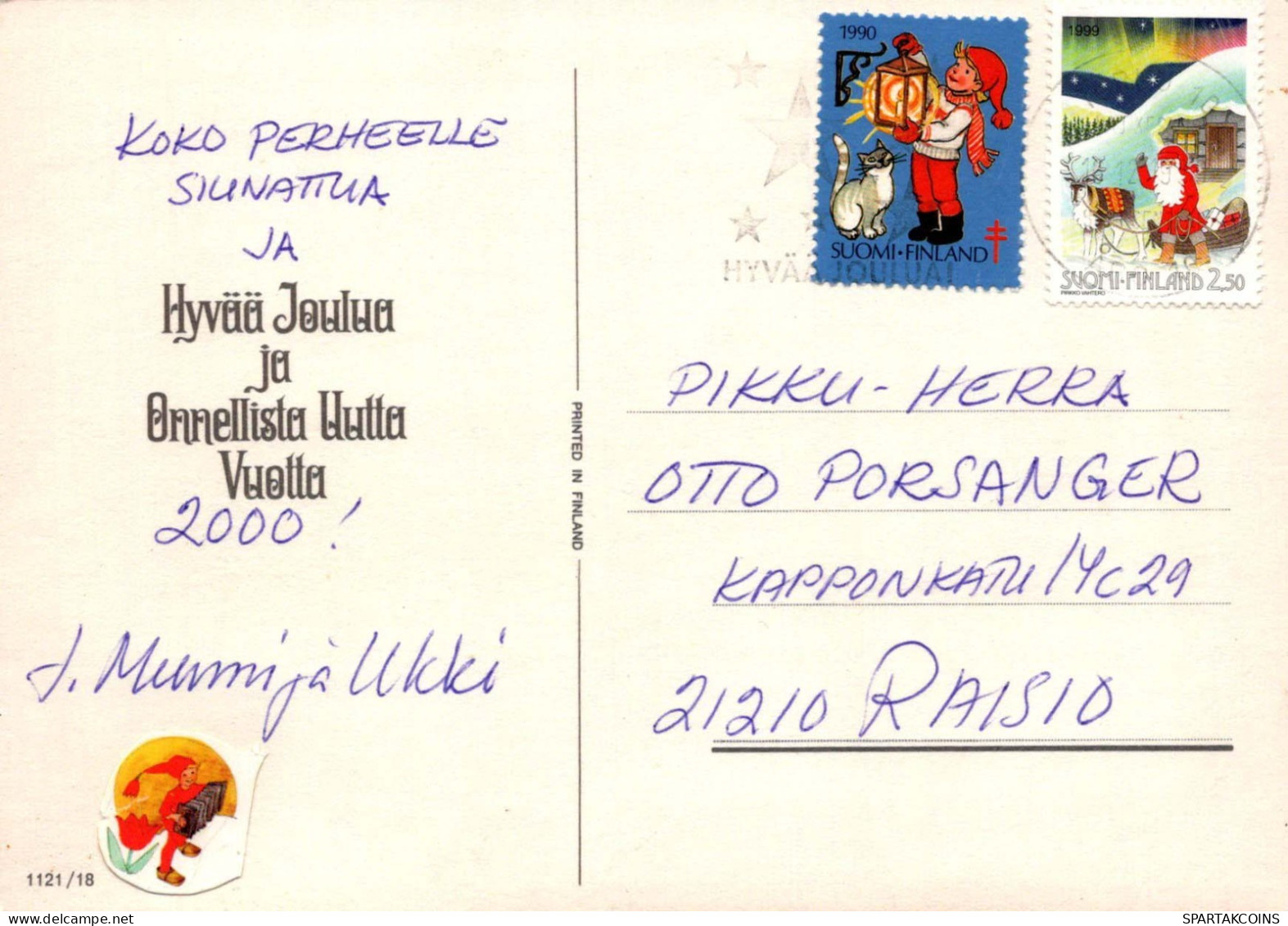 PAPÁ NOEL Feliz Año Navidad Vintage Tarjeta Postal CPSM #PBL087.ES - Kerstman