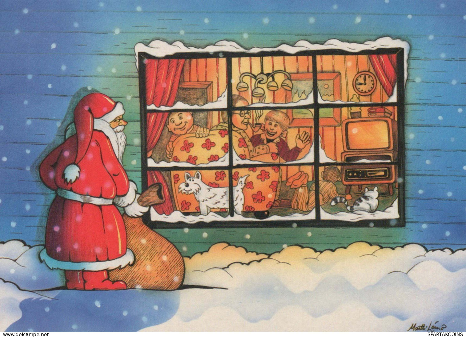 PAPÁ NOEL Feliz Año Navidad Vintage Tarjeta Postal CPSM #PBL018.ES - Santa Claus