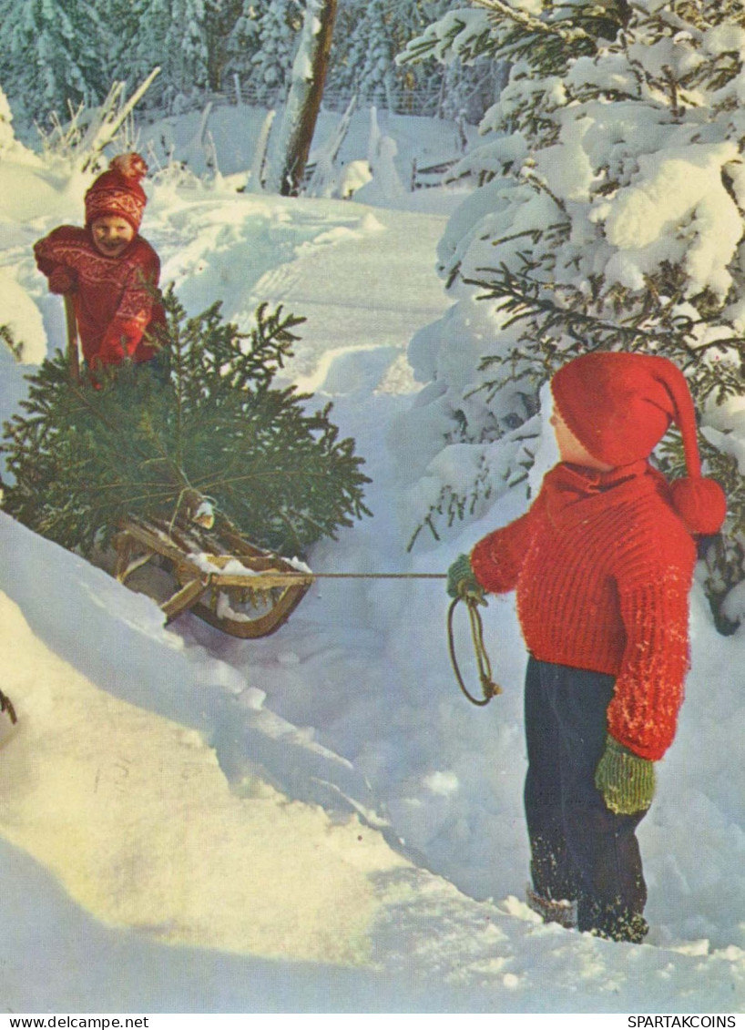 NIÑOS Escena Paisaje Vintage Tarjeta Postal CPSM #PBB371.ES - Taferelen En Landschappen