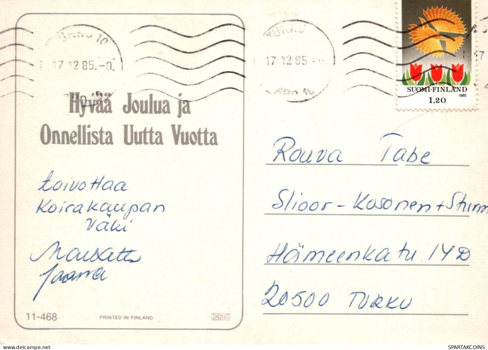 PAPÁ NOEL Feliz Año Navidad Vintage Tarjeta Postal CPSM #PBB098.ES - Santa Claus