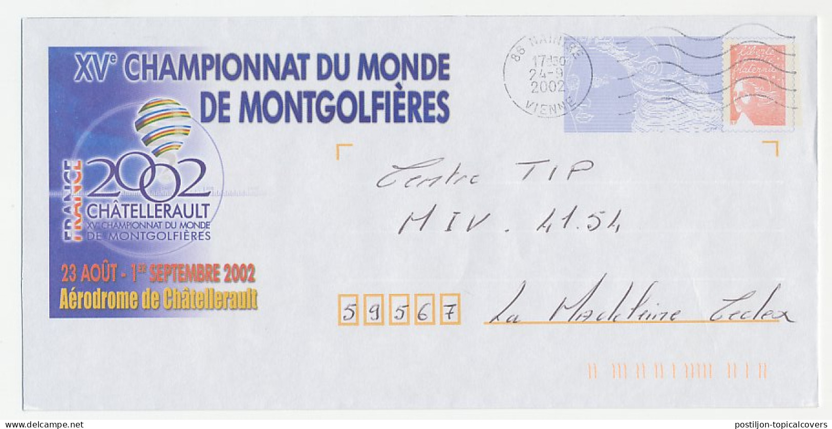Postal Stationery / PAP France 2002 Air Balloon - Montgolfiere 2002 - Championship - Vliegtuigen