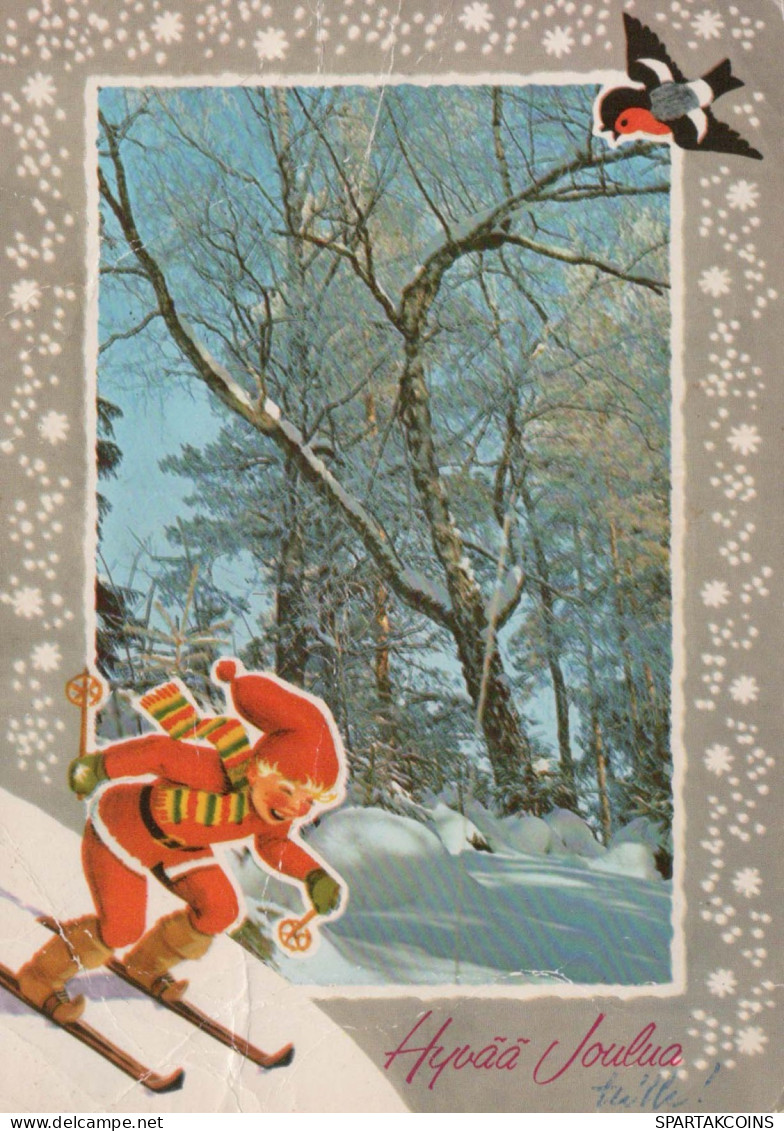 PAPÁ NOEL Feliz Año Navidad Vintage Tarjeta Postal CPSM #PAV676.ES - Kerstman