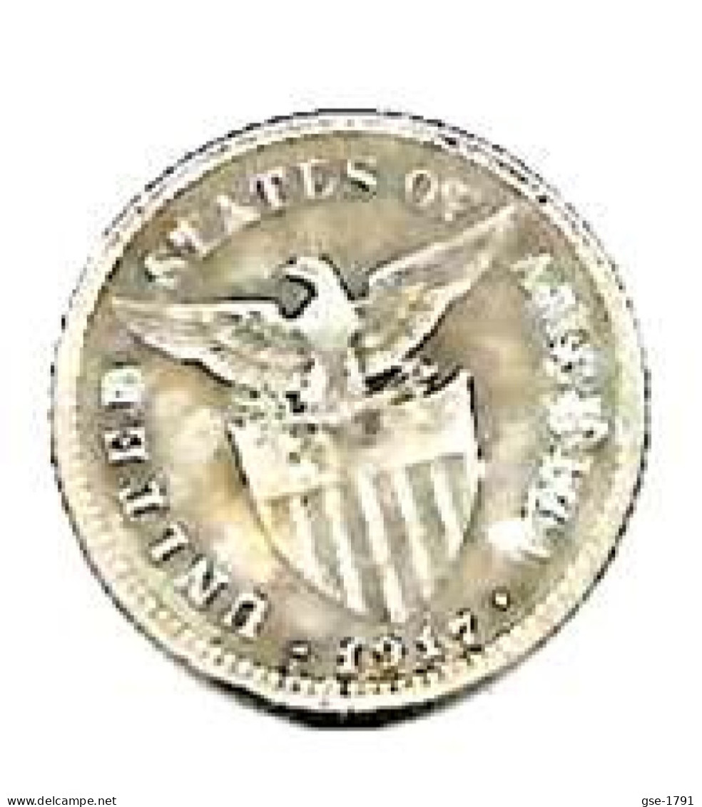 PHILIPPINES  US. Administration  20  Centavos  Eagle  KM170  Année 1917s  Ag. 0.750 - Filipinas
