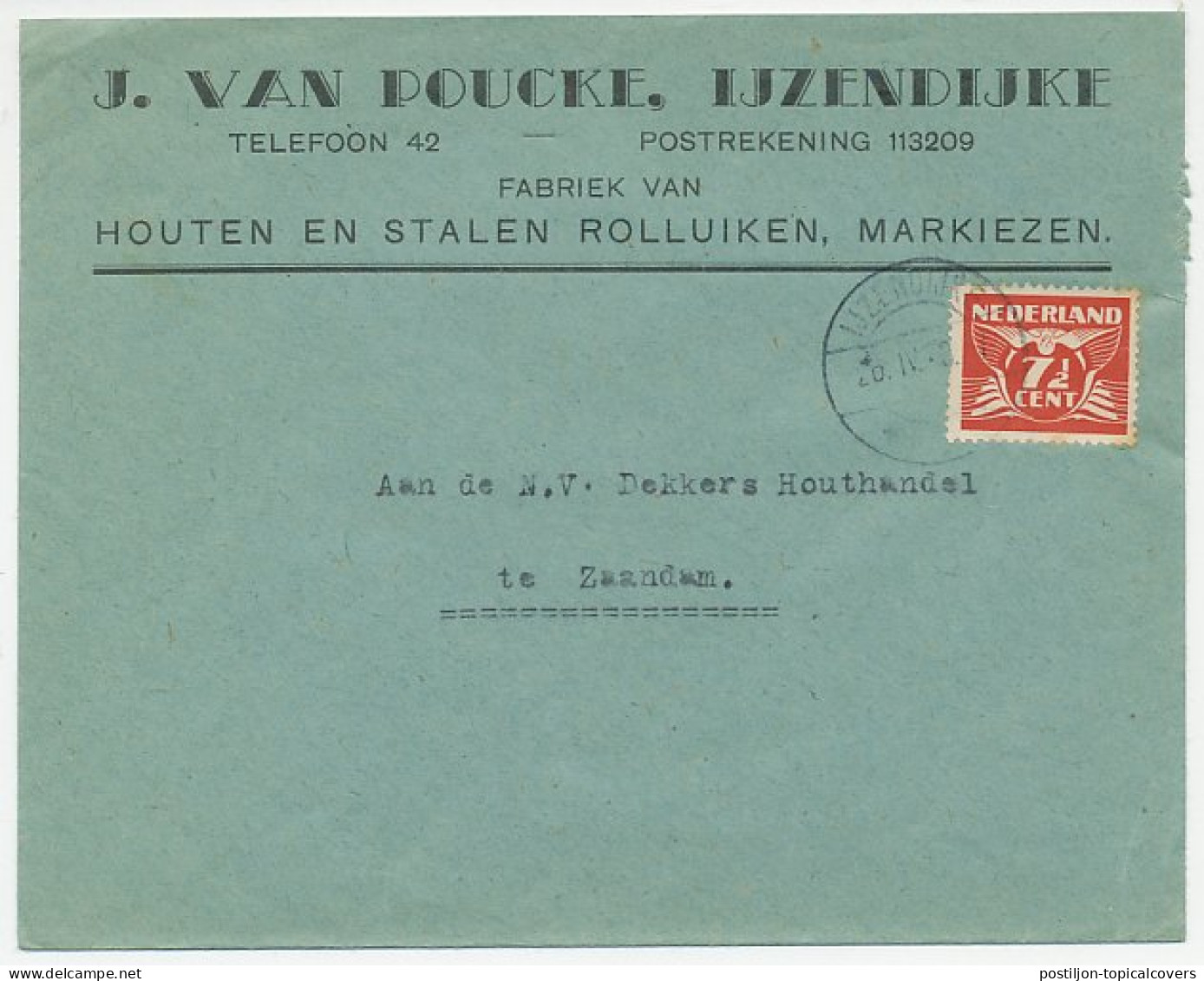 Firma Envelop IJzendijke 1943 - Rolluiken / Markiezen - Zonder Classificatie