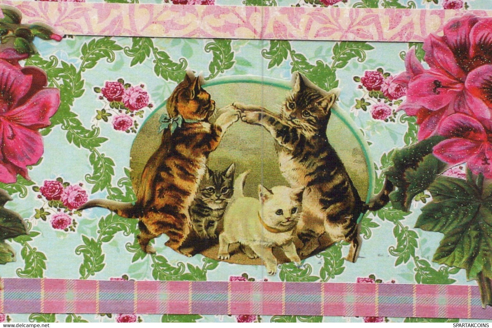 GATO GATITO Animales Vintage Tarjeta Postal CPSM #PAM407.ES - Gatos