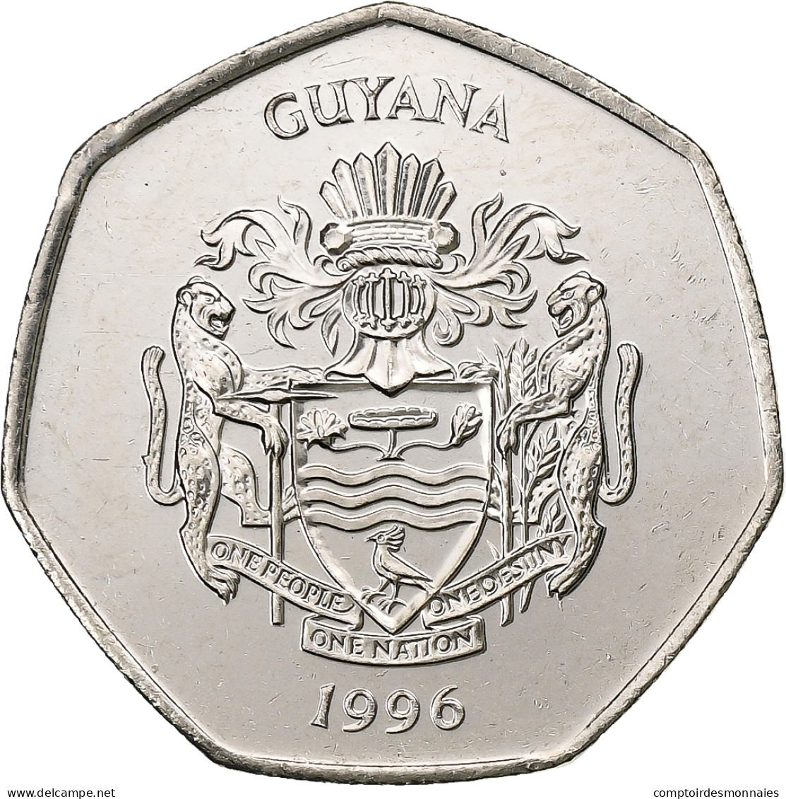 Guyana, 10 Dollars, 1996, Royal Mint, Nickel Plaqué Acier, TTB+, KM:52 - Guyana