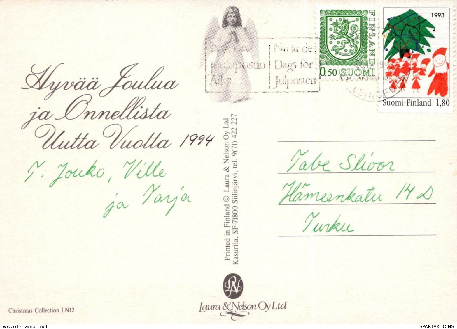 ÁNGEL NAVIDAD Vintage Tarjeta Postal CPSM #PAH861.ES - Angeli