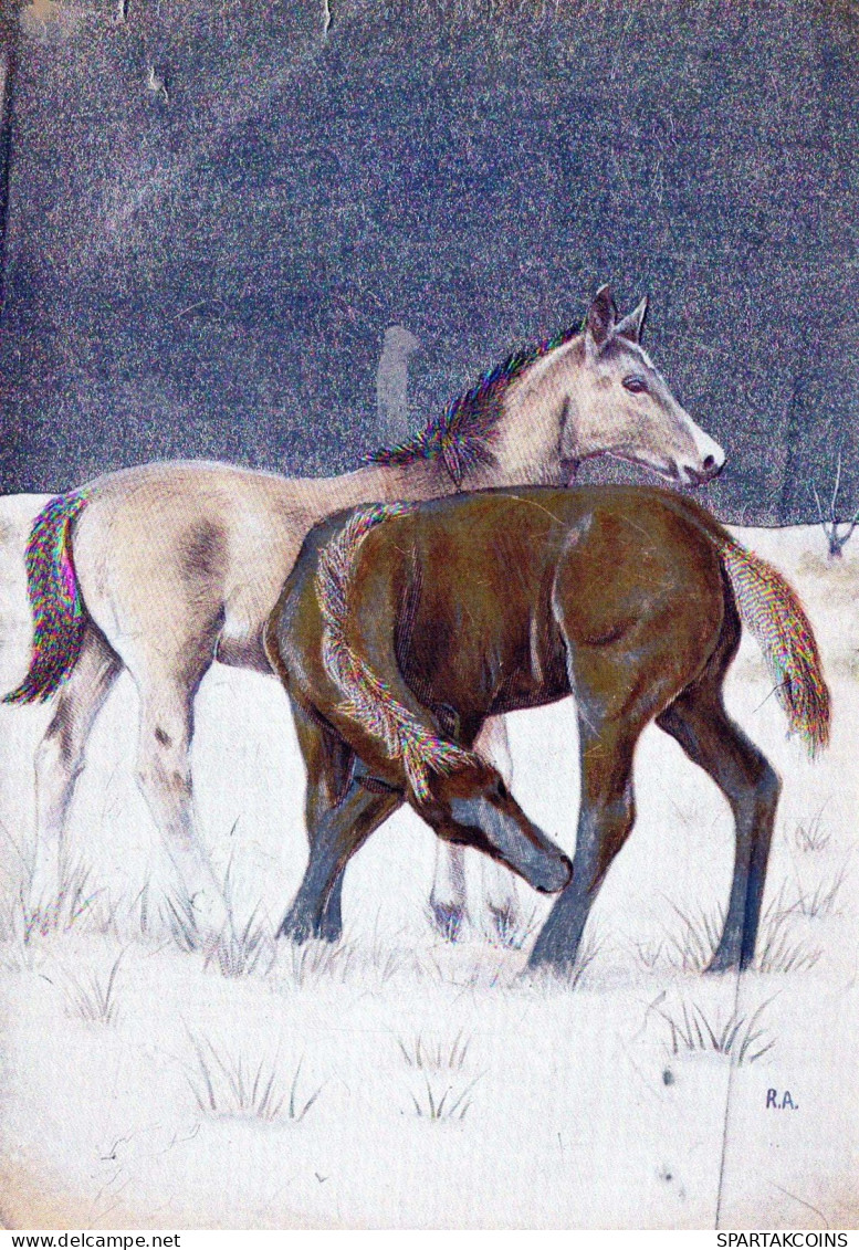 PFERD Tier LENTICULAR 3D Vintage Ansichtskarte Postkarte CPSM #PAZ149.DE - Chevaux