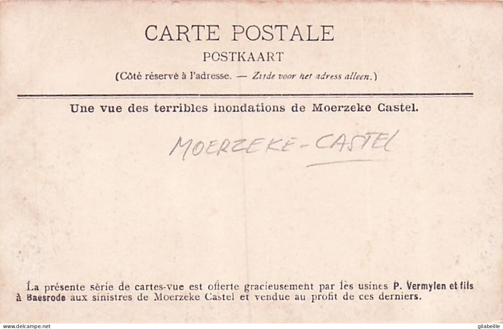 MOERZEKE - CASTEL - Overstroomingen Van Maart 1906 - Inondations De Mars 1906 - Le Village De Castel Sous L'eau - Hamme