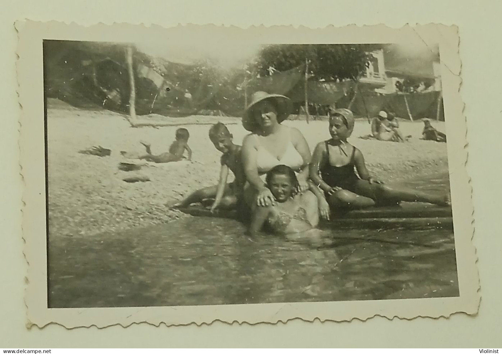 Two Young Girls, A Boy And A Woman At The Sea - Anonymous Persons