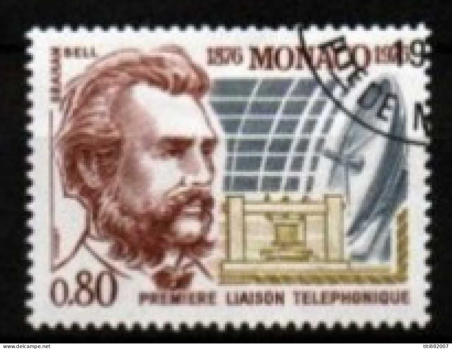 MONACO    -  1976 .   Y&T N° 1053 Oblitéré .      Bell  /  Téléphone - Used Stamps