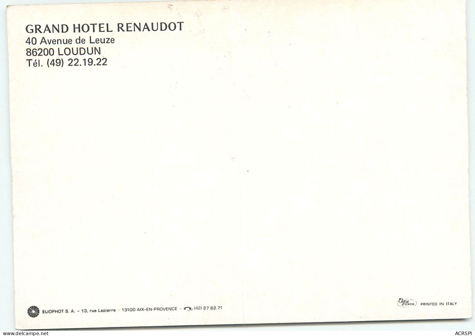 LOUDIN Le Grand Hotel RENAUDOT RR 1257 - Loudun