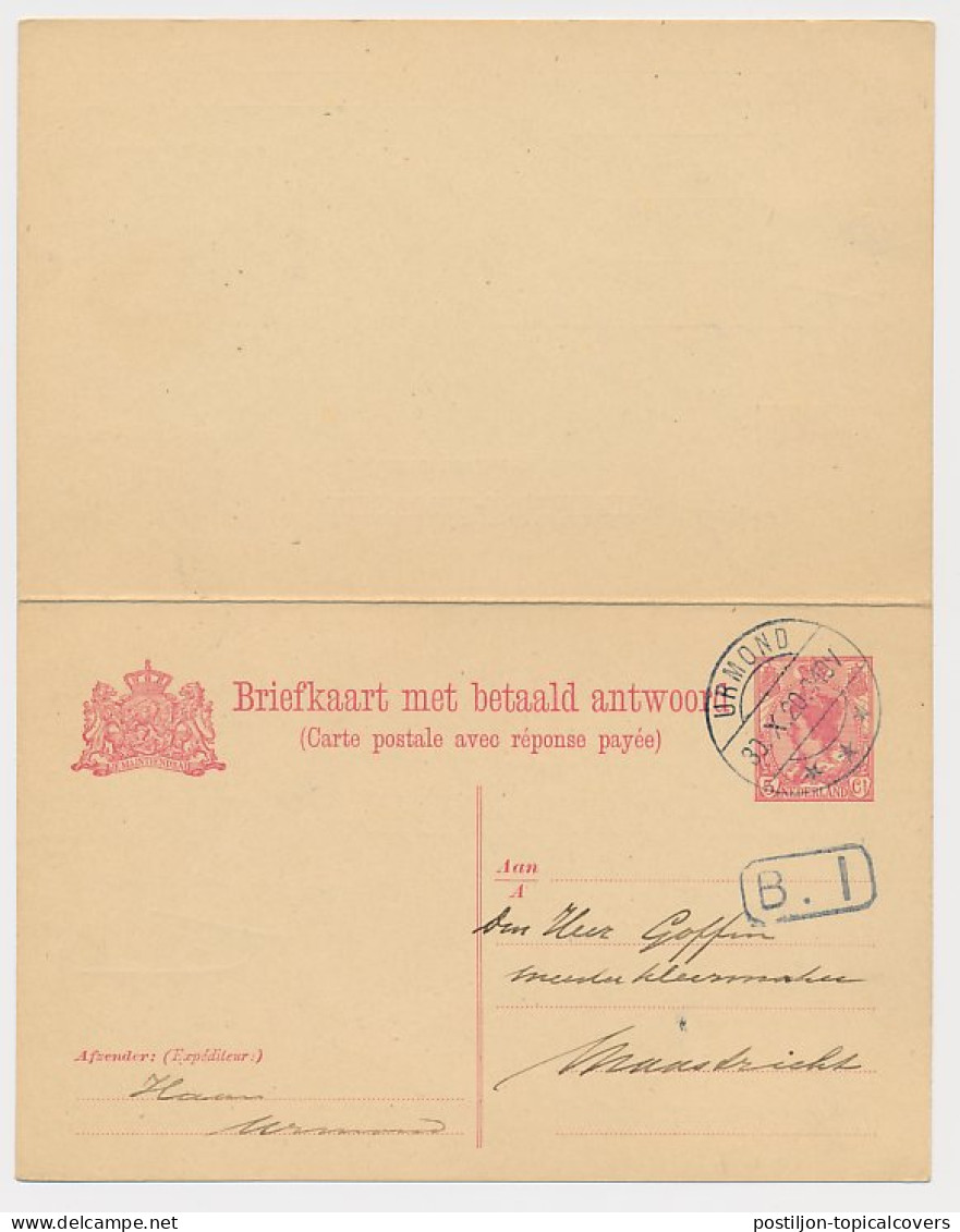 Briefkaart G. 105 Urmond - Maastricht 1920 - Postwaardestukken