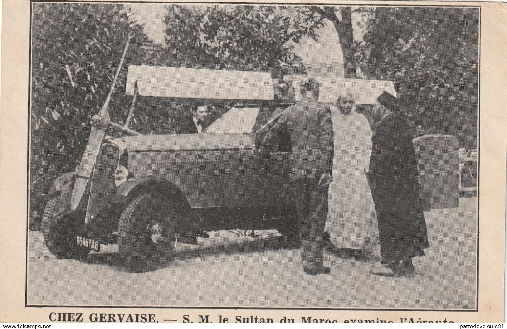 CPA Publicitaire Publicité (91) BRUNOY Chez GERVAISE Aérauto Voiture à Hélices Automobile Véhicule Sultan MAROC MOROCCO - Publicidad